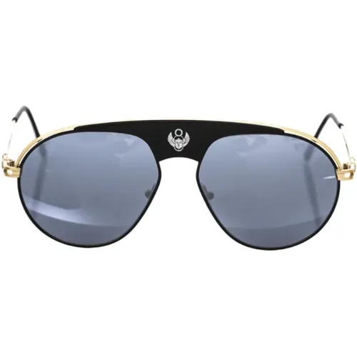 Sunglasses, unisex, , Size: ONE SIZE Shield Sunglasses Metal Profile Grey Lens - Frankie Morello - Modalova