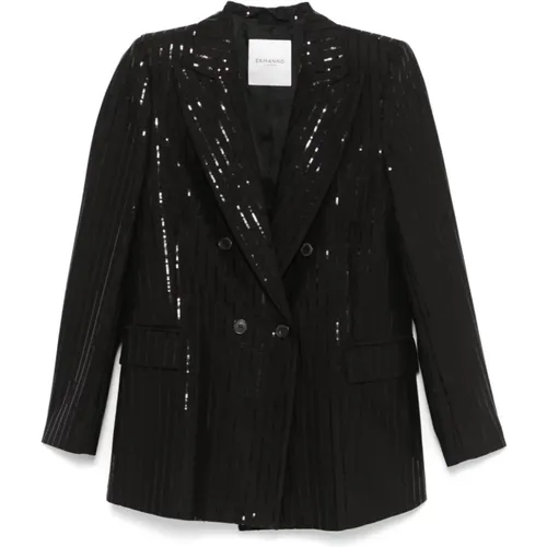 Eleganter Schwarzer Blazer für Frauen , Damen, Größe: M - Ermanno Scervino - Modalova