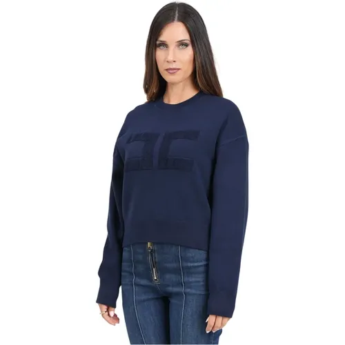 Blauer Strickpullover - Elisabetta Franchi - Modalova