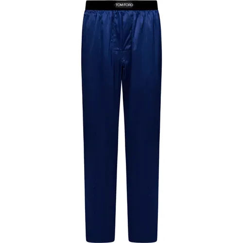 Straight Trousers, male, , Size: L Luxurious Silk Trousers - Tom Ford - Modalova