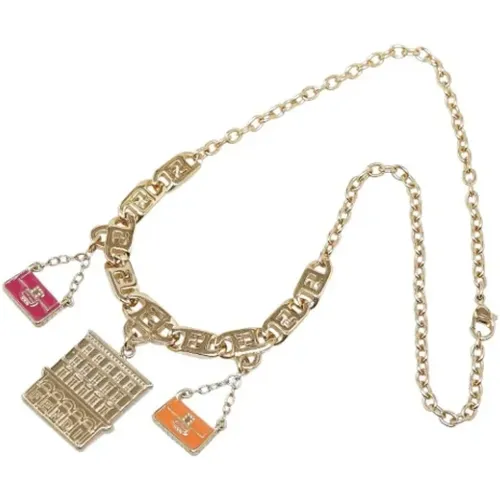 Pre-owned Jewellery, female, , Size: ONE SIZE Pre-owned Metal necklaces - Fendi Vintage - Modalova