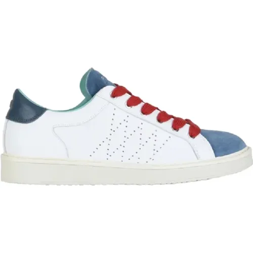 Weiße Sneaker mit Blauer Wildleder-Zehenkappe - Panchic - Modalova