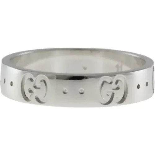 Pre-owned Jewellery, female, , Size: ONE SIZE Pre-owned White Gold rings - Gucci Vintage - Modalova