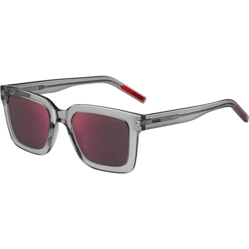 Graues Gestell Rote Spiegelgläser Sonnenbrille,Sunglasses - Hugo Boss - Modalova