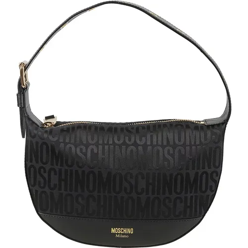 Schwarze Jacquard Logo Taschen , Damen, Größe: ONE Size - Moschino - Modalova