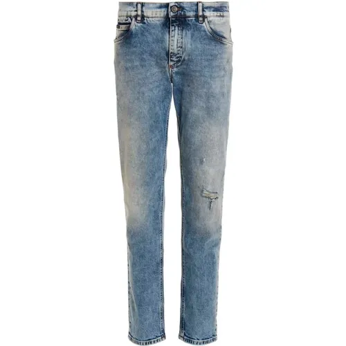 Blaue Stretch-Jeans mit Kombinierten Rissen , Herren, Größe: M - Dolce & Gabbana - Modalova