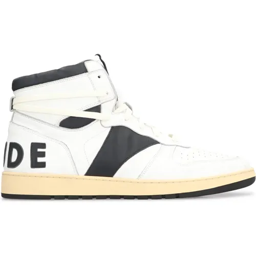 Sneakers, male, , Size: 7 US Vintage Leather High-Top Sneakers - Rhude - Modalova