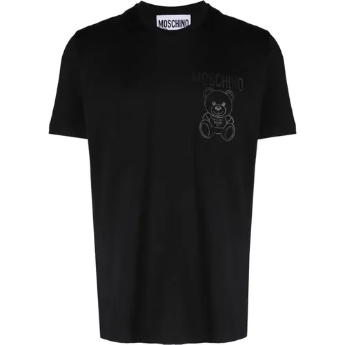 Logo-Print Organic Cotton T-Shirt , male, Sizes: 2XL - Moschino - Modalova