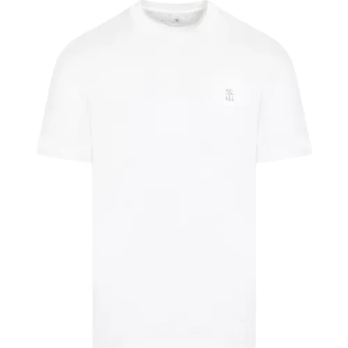 Cotton T-Shirt Basic Design , male, Sizes: M - BRUNELLO CUCINELLI - Modalova