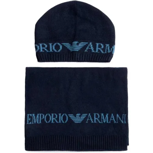 Beanies, female, , Size: ONE SIZE Elegant Scarf and Hat Set - Emporio Armani - Modalova