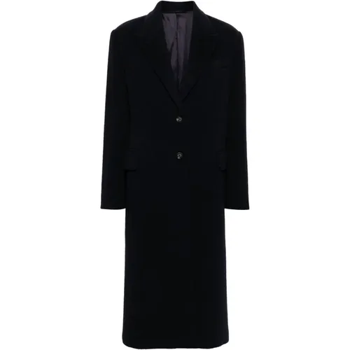 Navy Wool Blend Coat , female, Sizes: XS, M, S - Calvin Klein - Modalova