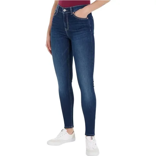 Dunkle Denim Skinny Baumwoll Stretch Jeans , Damen, Größe: W29 L32 - Tommy Jeans - Modalova