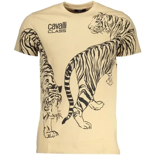 T-Shirts, male, , Size: XL Tiger Print Crew Neck Tee - Cavalli Class - Modalova