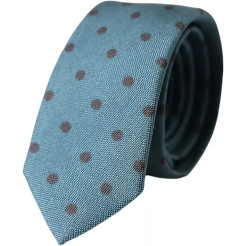 Ties, male, , Size: ONE SIZE and Black Polka Dot Silk Tie for Men - Dolce & Gabbana - Modalova