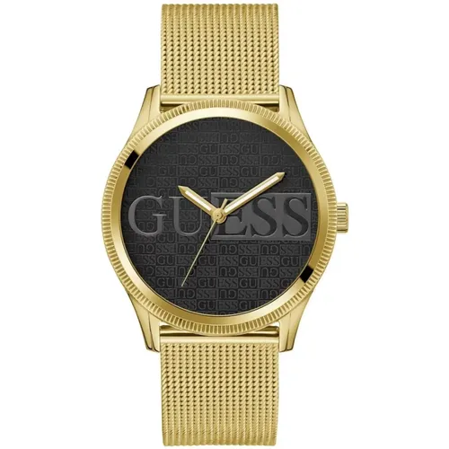 Watches, male, , Size: ONE SIZE Reputation Gold Black Stainless Steel Watch - Guess - Modalova