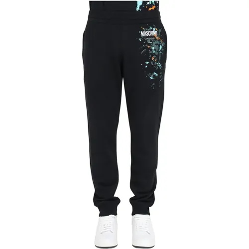 Sweatpants, male, , Size: L Logo Print Jogger Trousers - Moschino - Modalova