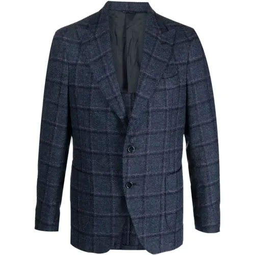 Blazers, male, , Size: 2XL Check-Pattern Blazer - Gabo Napoli - Modalova