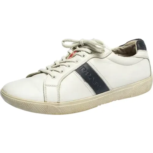 Pre-owned Sneakers, female, , Size: 12 1/2 US Pre-owned Leather sneakers - Prada Vintage - Modalova