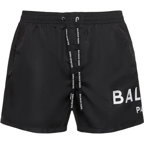 Logo Tech Swim Shorts in , male, Sizes: 2XL, M, XL - Balmain - Modalova