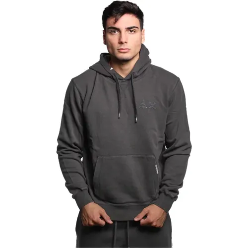 Schwarzer Baumwollhoodie mit Logodetail , Herren, Größe: XL - Sun68 - Modalova