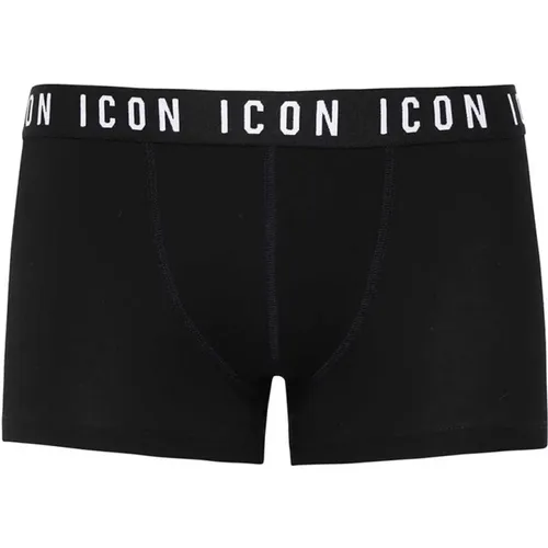 Bottoms, male, , Size: S Stitched Logo Cotton Trunks - Dsquared2 - Modalova