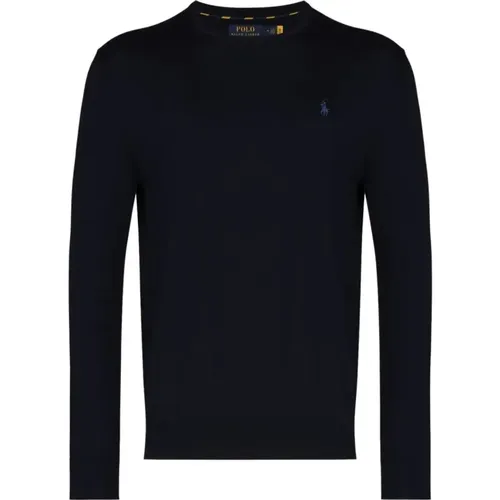 Navy Cotton Sweater , male, Sizes: XL, M - Ralph Lauren - Modalova