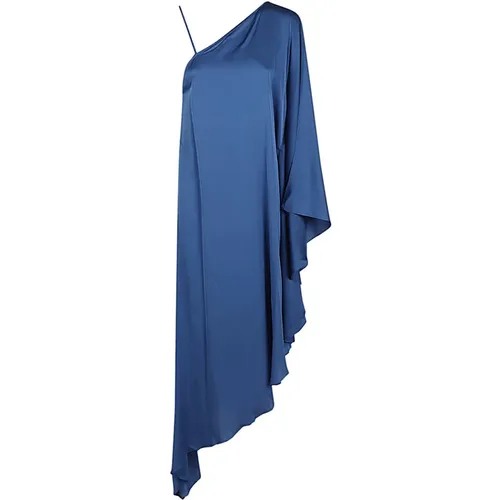 Blaues asymmetrisches Seidenkleid , Damen, Größe: XS - Silk95Five - Modalova