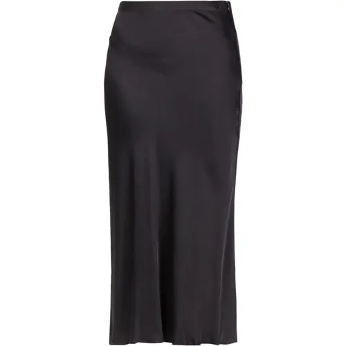 Midi satin skirt with invisible zip , female, Sizes: S, XS - Jucca - Modalova