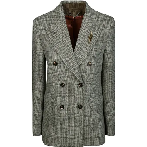 Blazers, female, , Size: 2XS Double-breasted Shetland blazer - Golden Goose - Modalova