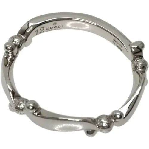 Pre-owned Jewellery, female, , Size: ONE SIZE Elegant Platinum Band Ring - Gucci Vintage - Modalova