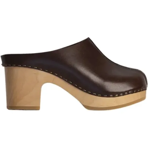 Leather Clog with Golden Staples , female, Sizes: 7 UK, 5 UK, 4 UK, 6 UK, 3 UK - Youyou - Modalova