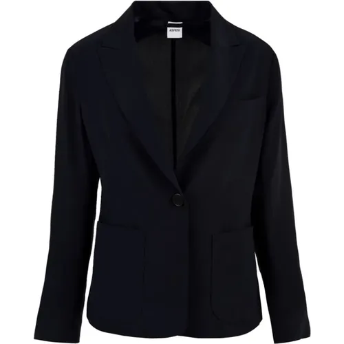 Blazers, female, , Size: S Navy Womens Jacket - Aspesi - Modalova