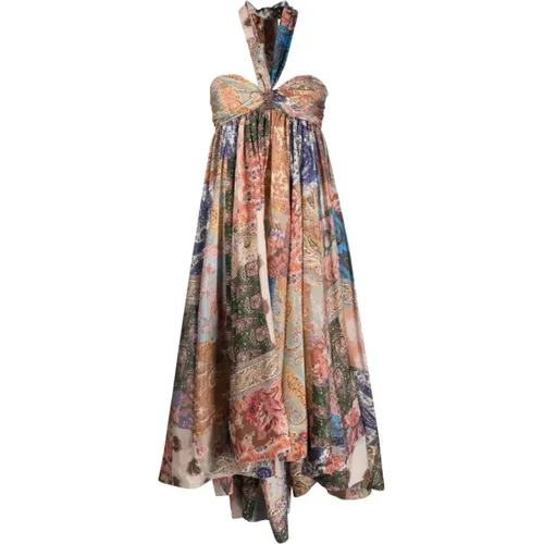 Exquisite Paisley-Print Halterneck Dress , female, Sizes: S - Zimmermann - Modalova