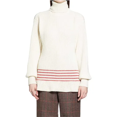 Turtlenecks, female, , Size: M Oversized Logo Turtleneck Sweater - Chloé - Modalova