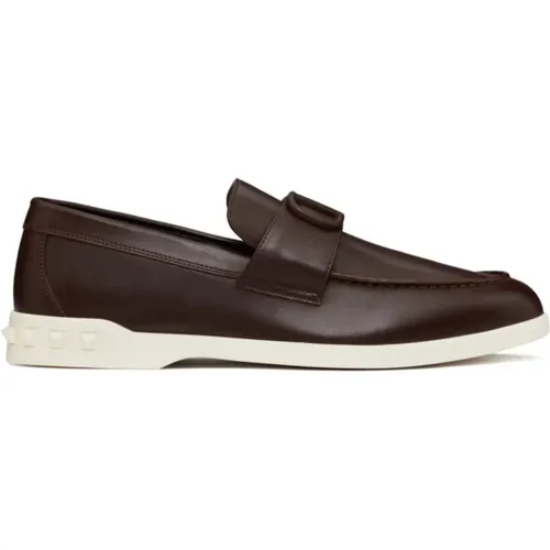 Loafers, male, , Size: 7 US Leather VLogo Slip-On Sneakers - Valentino Garavani - Modalova