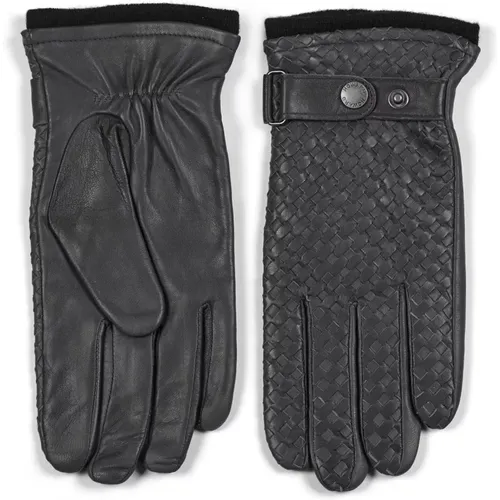 Grey Axel Leather Gloves , male, Sizes: S, M, L, XL - Howard London - Modalova