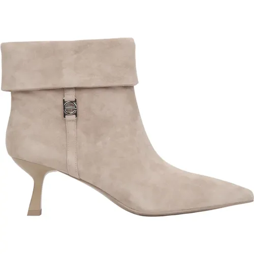 Women's Velour Low-Heeled Ankle Boots Er00116172 , female, Sizes: 6 UK, 7 UK, 3 UK, 4 UK, 5 UK - Estro - Modalova