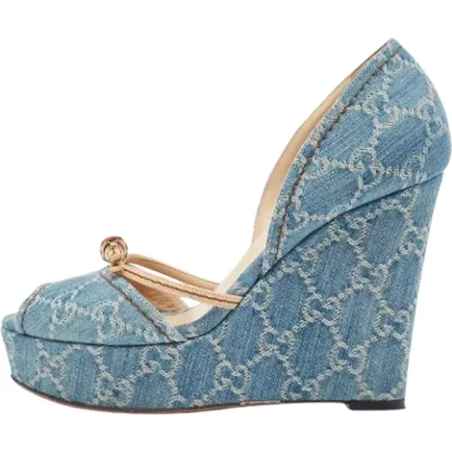 Pre-owned Denim sandals , female, Sizes: 5 UK - Gucci Vintage - Modalova