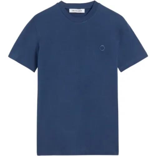 Greyhound Embroidery Cotton Stretch T-Shirt , male, Sizes: S, XL, L, M - Trussardi - Modalova