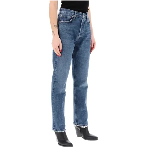 Straight leg jeans from the 90s with high waist , female, Sizes: W27, W25, W28 - Agolde - Modalova