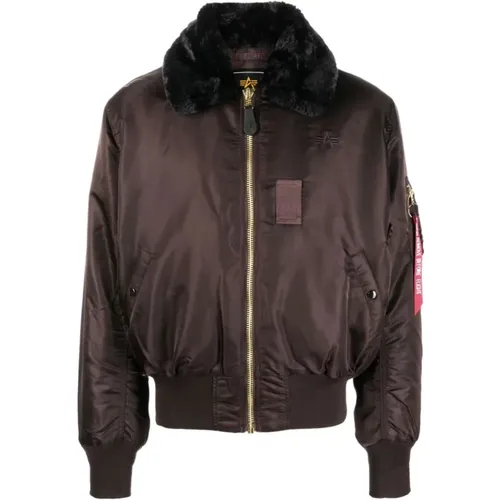 Bomber Jackets, male, , Size: XL B-15 Aviator Bomber Jacket - alpha industries - Modalova