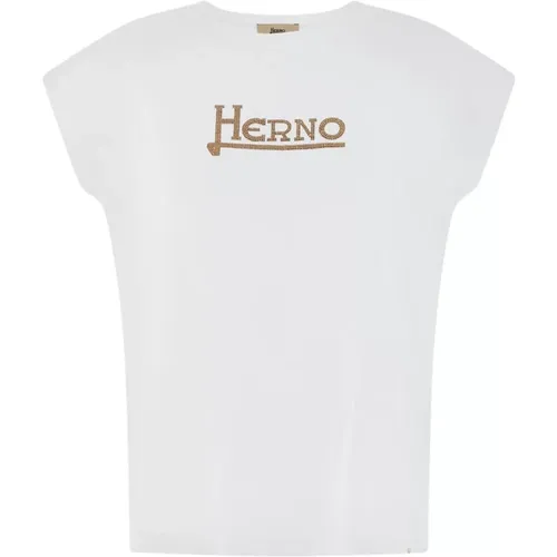T-Shirts, female, , Size: S Interlock Jersey T-Shirt - Herno - Modalova