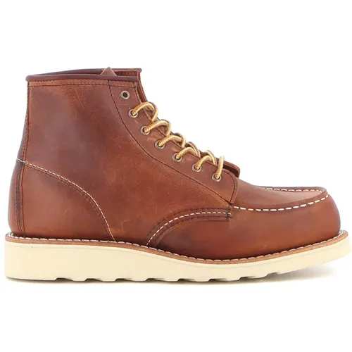 Brauner Leder Knöchelstiefel mit Traction Tred Sohle - Red Wing Shoes - Modalova