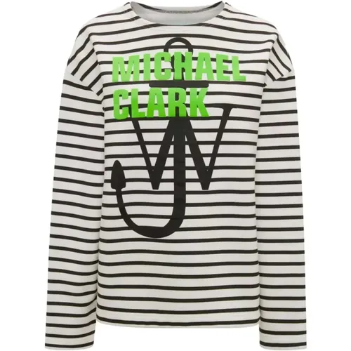 Logo-Print Striped Cotton Sweatshirt , female, Sizes: M, XS - JW Anderson - Modalova