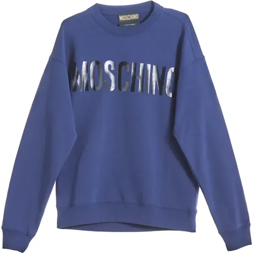 Sweatshirts, male, , Size: L Logo Sweatshirt Roundneck 100% Cotton - Moschino - Modalova