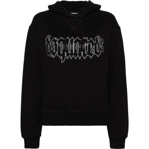 Schwarze Pullover mit Logo-Print , Damen, Größe: M - Dsquared2 - Modalova