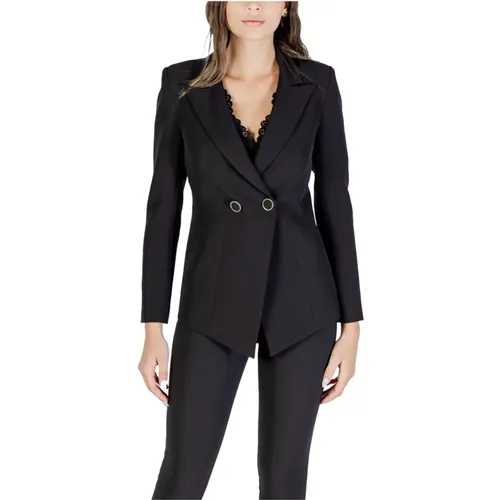 Blazers, female, , Size: XL Chic V-Neck Lapel Blazer with Button - RINASCIMENTO - Modalova
