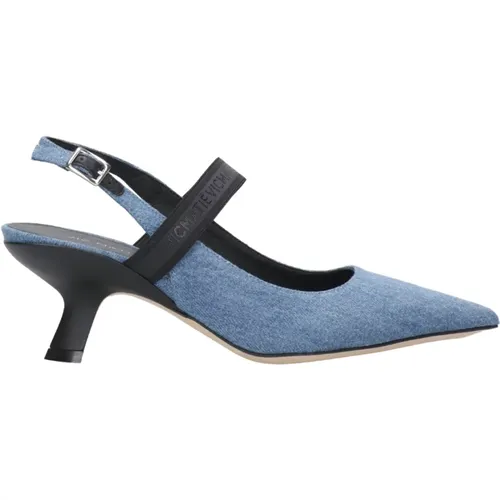 Denim Heeled Sandal with Logo , female, Sizes: 4 1/2 UK - Vic Matié - Modalova