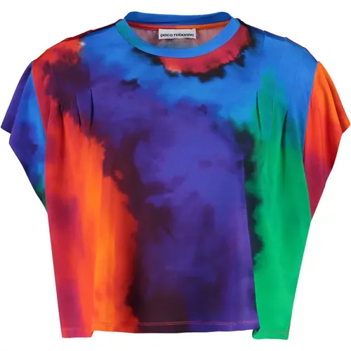 Tie Dye Bedrucktes T-Shirt - Paco Rabanne - Modalova