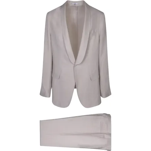 Single Breasted Suits, male, , Size: L Cotton Jacket with Shawl Lapels - Boglioli - Modalova